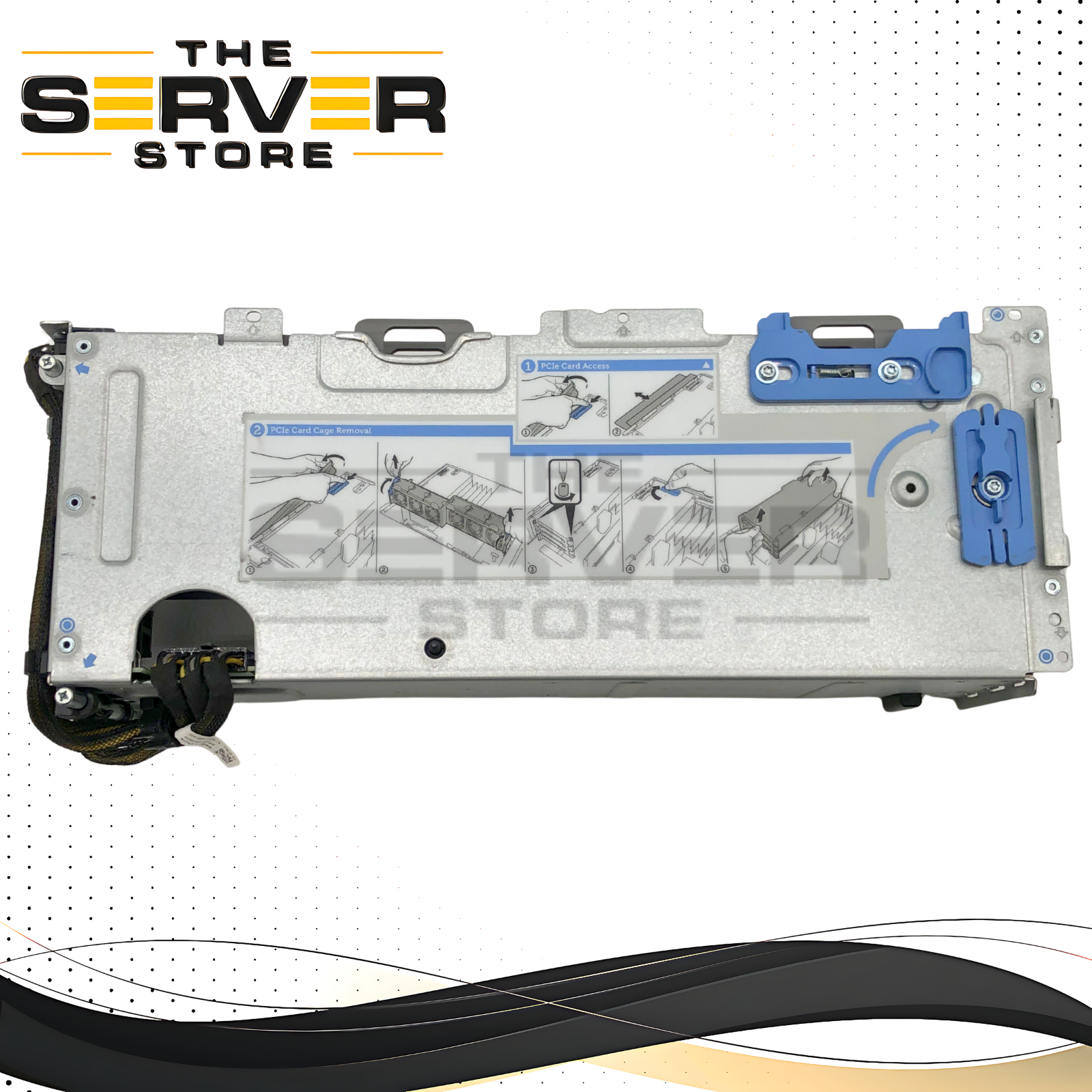 Dell PowerEdge VRTX 3-Slot PCIe Server Riser Board, With Cables & Metal Cage. P/N: GTNRT, 0GTNR.