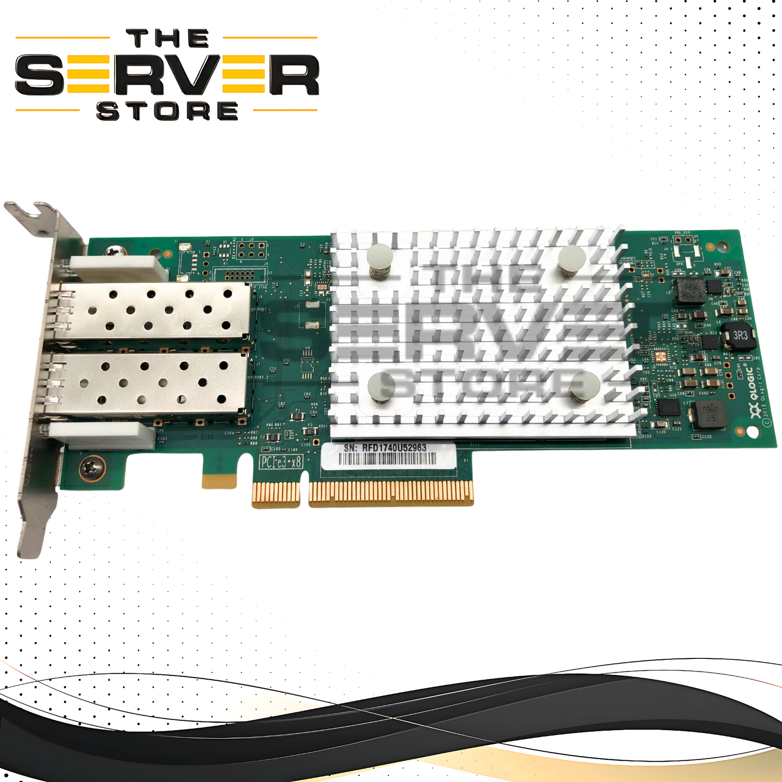 Lenovo ThinkSystem QLogic QLE2692 16Gb/s Dual-Port Fibre Channel (FC) Host Bus Adapter with Low Profile Bracket. PCIe 3.0 x8. P/N: BK3210407-33, QLE2692-LNV, 01CV763.