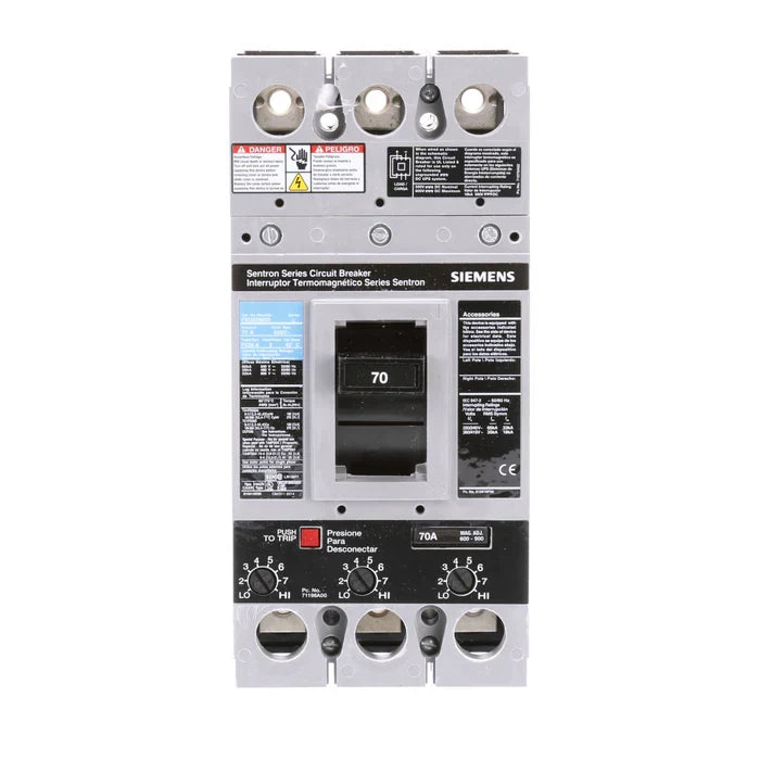 FXD63B070 | Siemens Sentron Series Circuit Breaker 70A 3-Pole 600V FD Frame