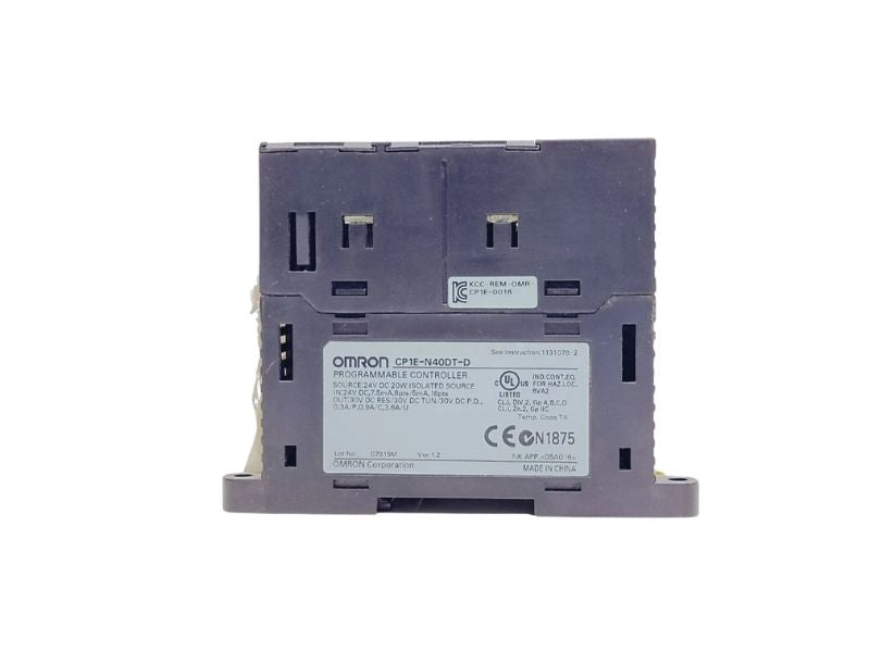 Omron CP1E-N40DT-D PLC Controller 24 Inputs 16 Transistor Outputs 24VDC Compact CPU Unit