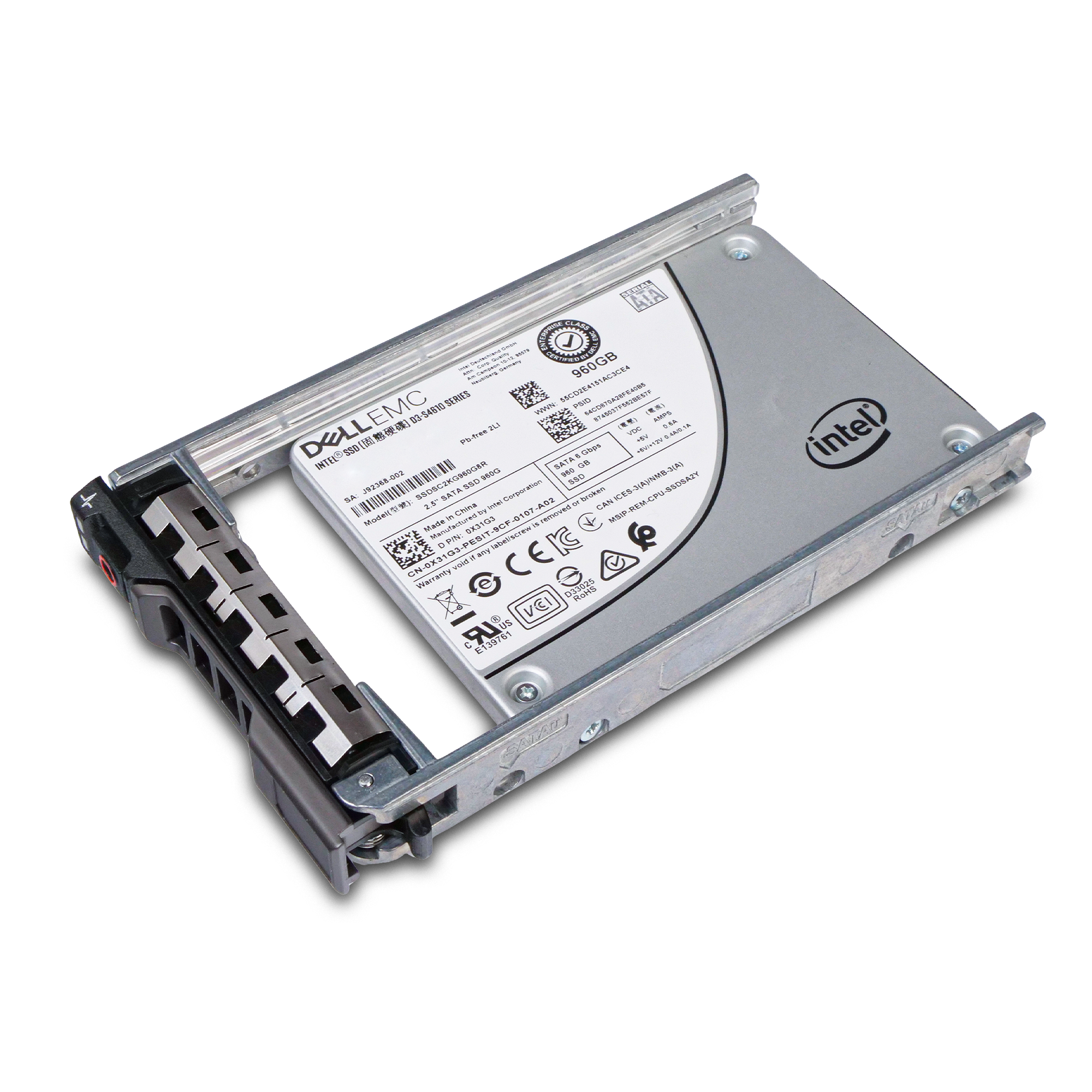 Dell G13 0VTFF1 960GB 3 DWPD SATA 6Gb/s 3D TLC 2.5in Refurbished Mixed Use SSD