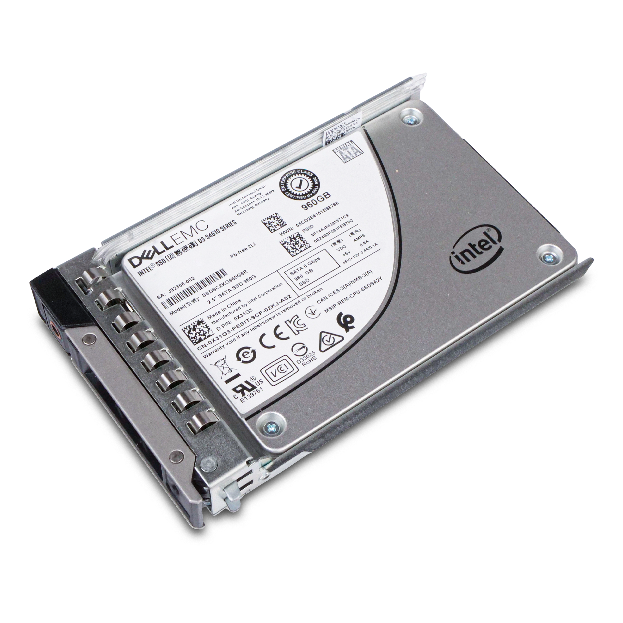 Dell G14 09C01F 960GB 3 DWPD SATA 6Gb/s 3D TLC 2.5in Refurbished Mixed Use SSD