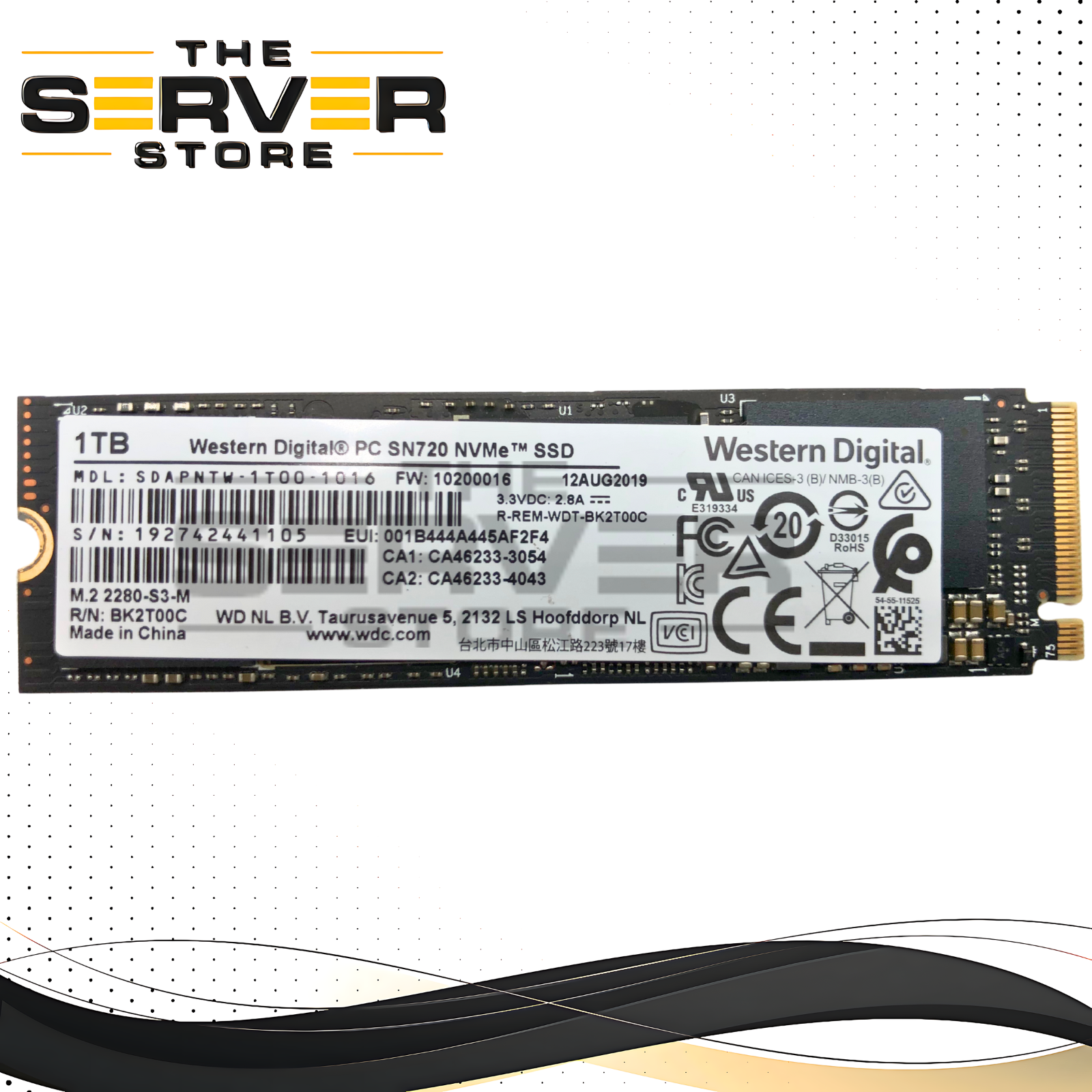 WD 1TB NVMe 2280 M.2 PCIe G3 x4 SSD Western Digital SN720 BK2T00C SDAPNTW-1T00