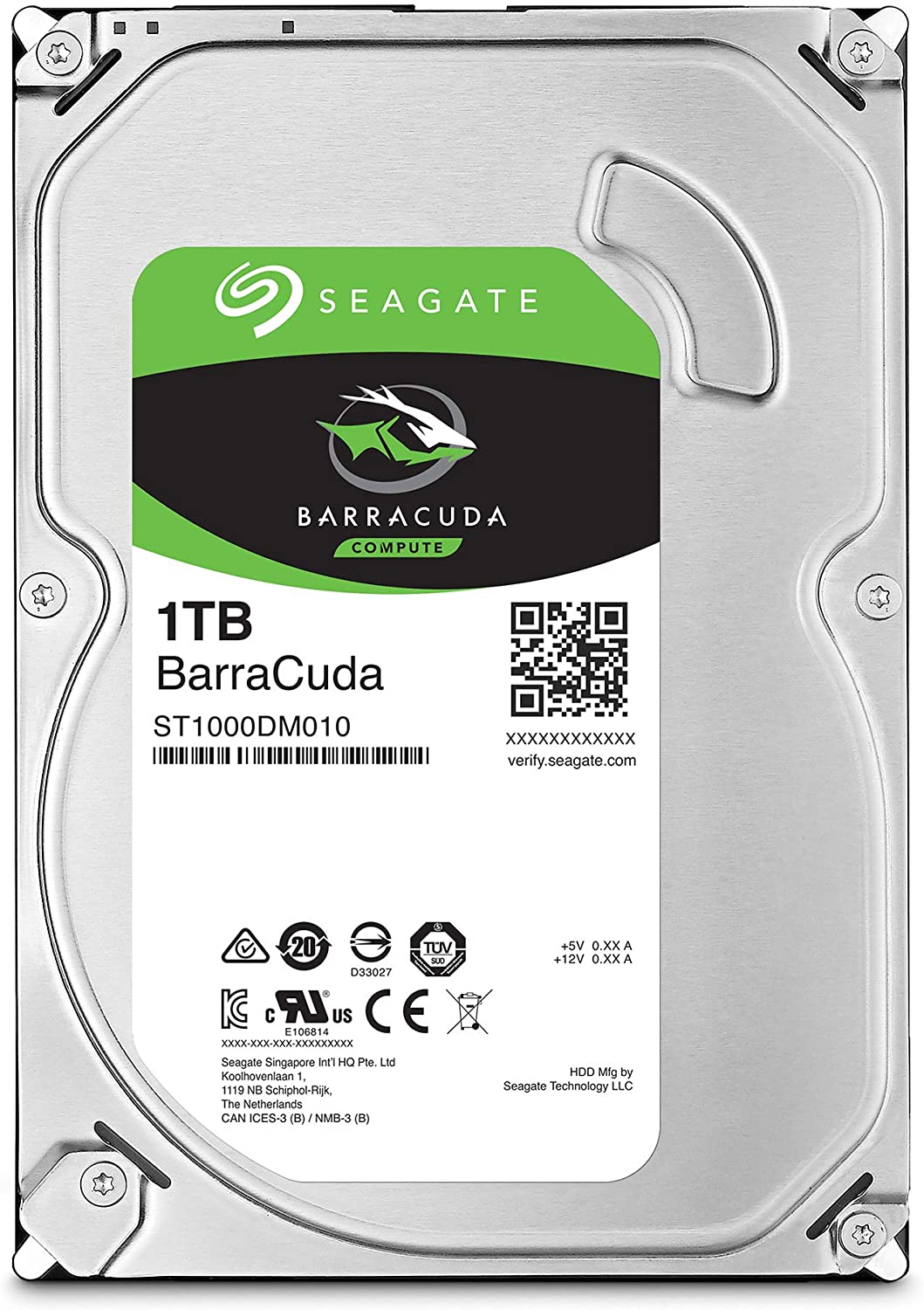 Seagate Barracuda ST1000DM010 1TB 7.2K RPM SATA 6Gb/s 4Kn 64MB 3.5" Manufacturer Recertified HDD