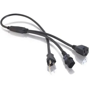 C2G 3ft 16 AWG 1-to-2 Power Cord Splitter (NEMA 5-15P to 1 NEMA 5-15R + 1 IEC320C13)
