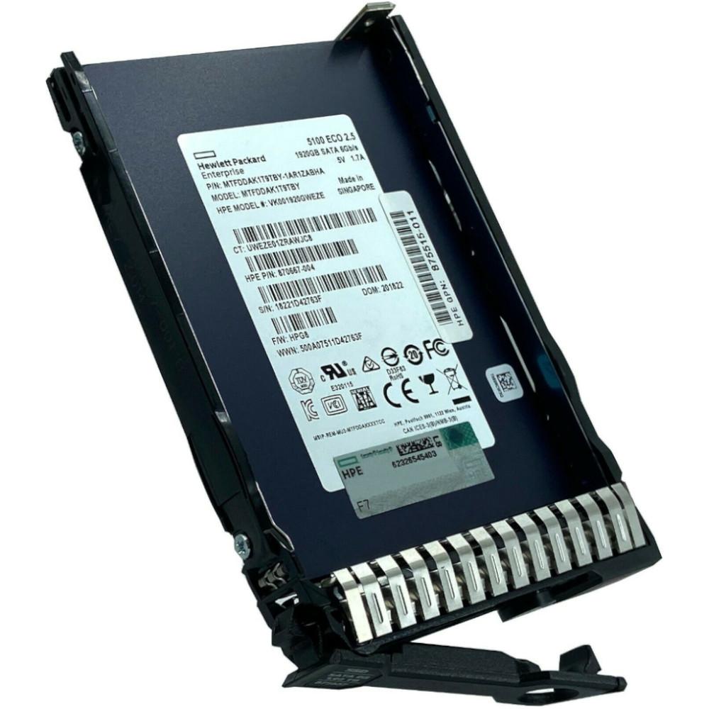 HP Generation 8 MTFDDAK1T9TBY-1AR1ZABHA 875515-011 1.92TB SATA 6Gb/s 3D TLC SED 2.5in Solid State Drive