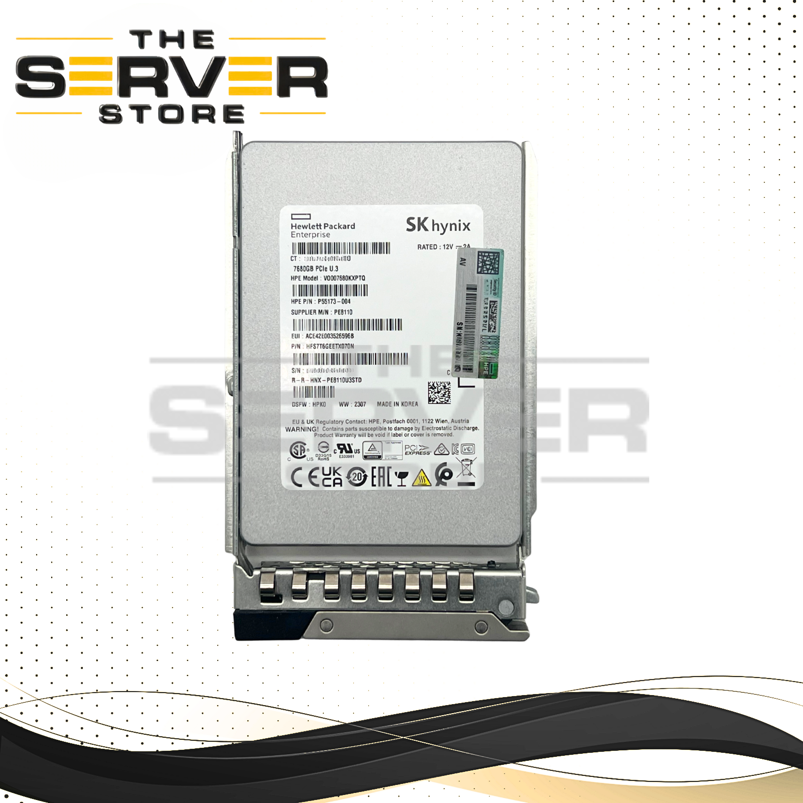 SK Hynix 7.68TB NVMe U.3 PCIe Gen 4.0 x4 RI SFF 2.5" 15mm SSD PE8110 Series for Dell PowerEdge Server