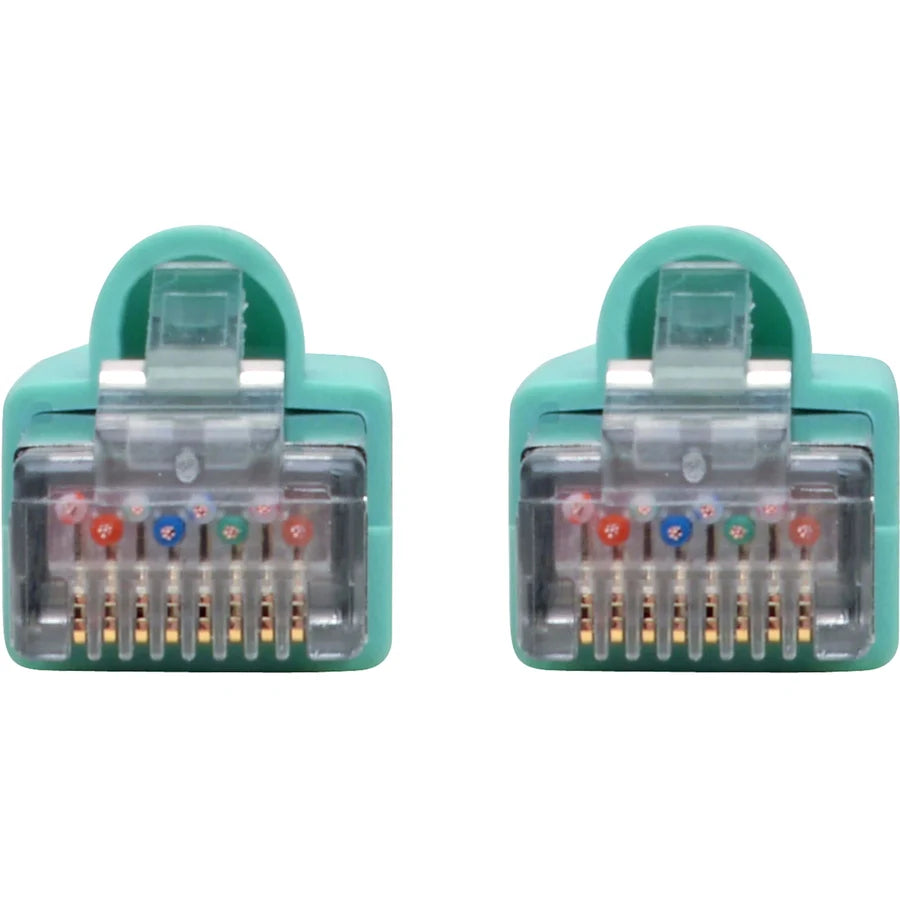 Eaton Tripp Lite Series Cat6a 10G Snagless Shielded STP Ethernet Cable (RJ45 M/M), PoE, Aqua, 1 ft. (0.31 m)