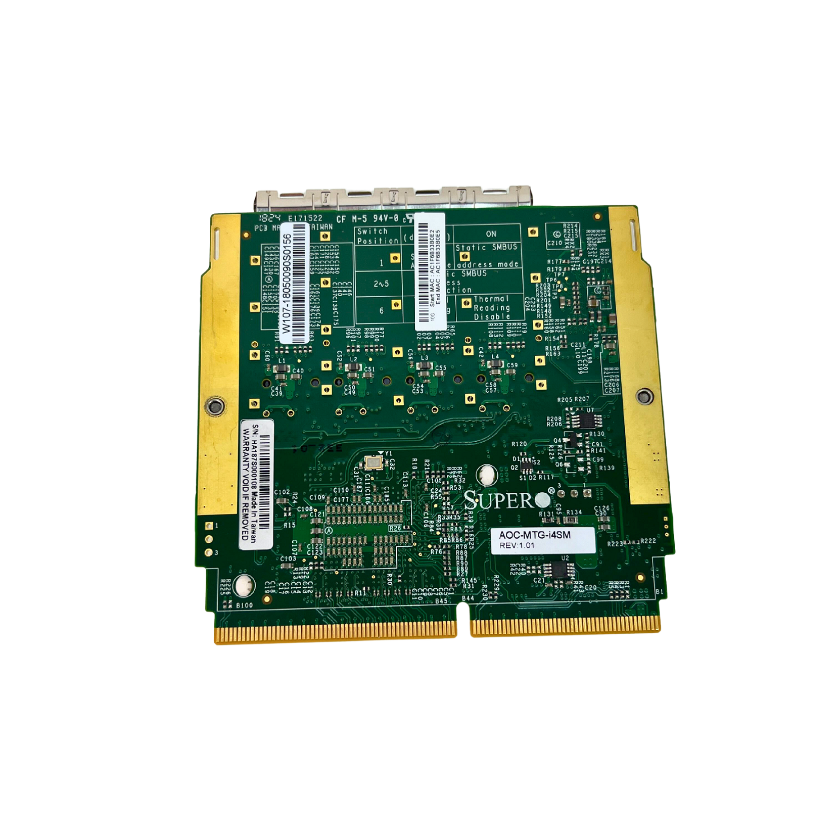 Supermicro Quad Port SFP+ PCIe3.0 Intel x710 10GbE NIC Adapter(AOC-MTG-I4SM)