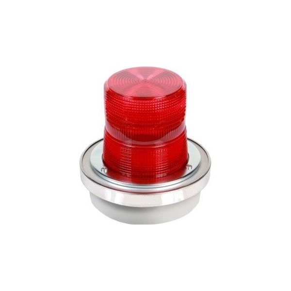 Edwards Signaling 50R-N5-40WH 120 VAC Red Halogen Flashing Beacon with Fresnel Lens