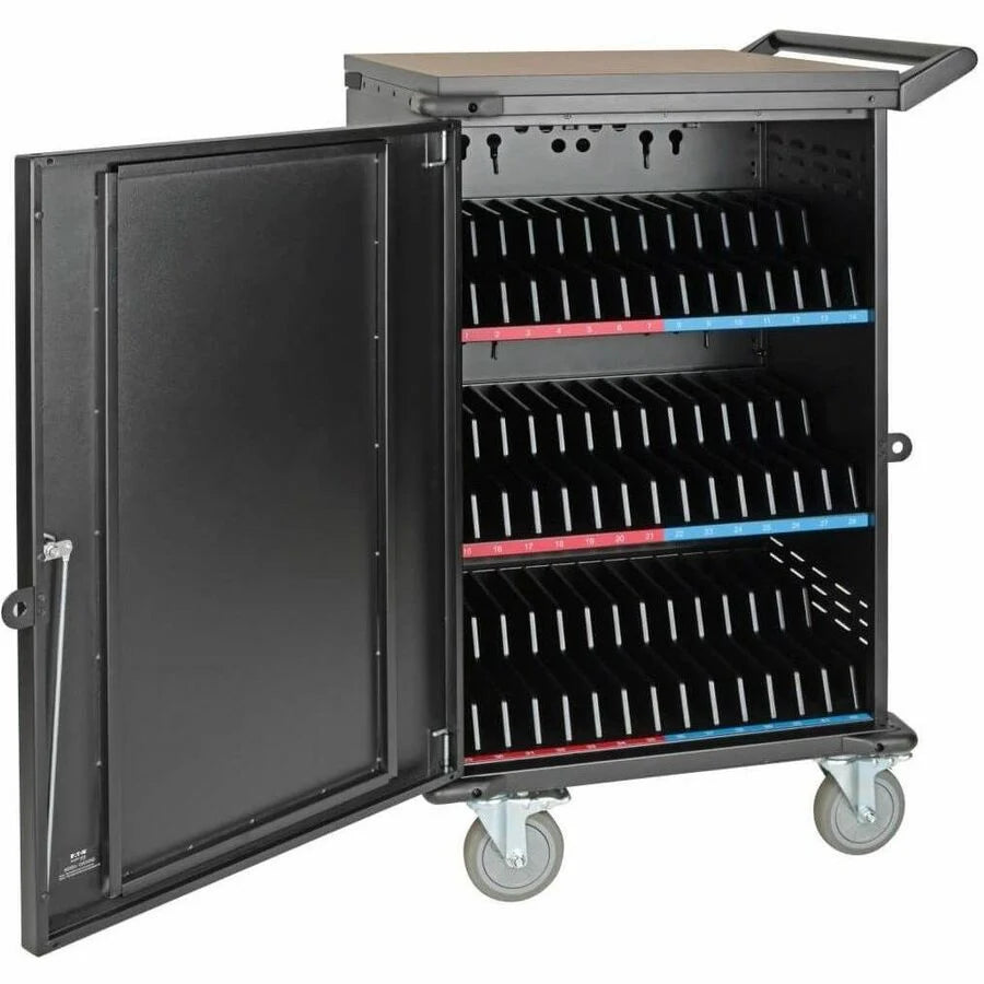 Eaton Tripp Lite Series 42-Device AC Mobile Charging Cart - Laptops and Chromebooks, 120V, NEMA 5-15P, 10 ft. (3.05 m) Cord, Black