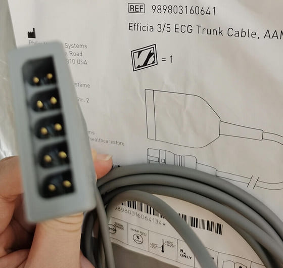 For 989803160641 Philips Efficia 3/5 ECG Trunk Cable AAMI/IEC 12-pin Defibrillators