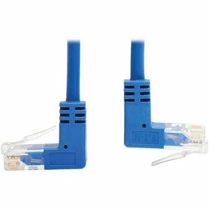 Eaton Tripp Lite Series Up/Down-Angle Cat6 Gigabit Molded Slim UTP Ethernet Cable (RJ45 Up-Angle M to RJ45 Down-Angle M), Blue, 5 ft. (1.52 m)