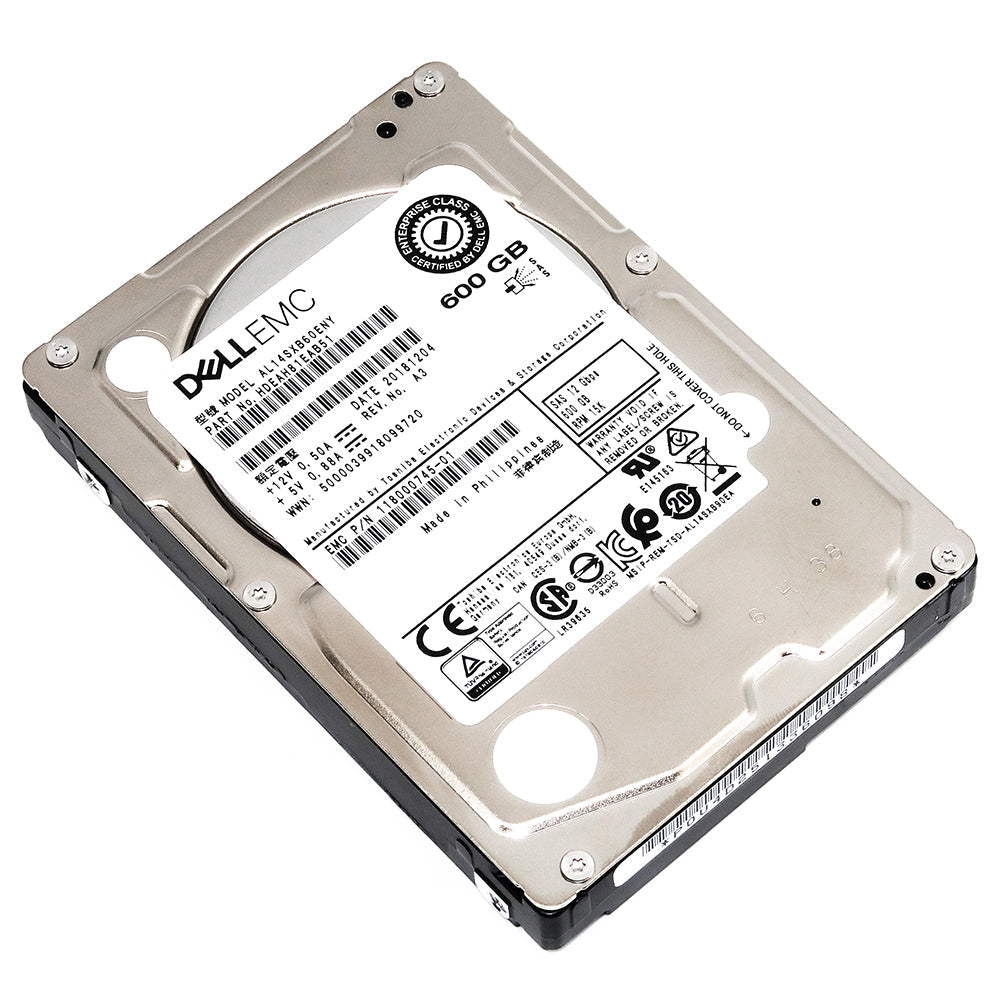 Toshiba / Dell AL14SXB AL14SXB60ENY HDEAH81EAB51 600GB 15K RPM SAS 12Gb/s 512n 2.5in Recertified Hard Drive
