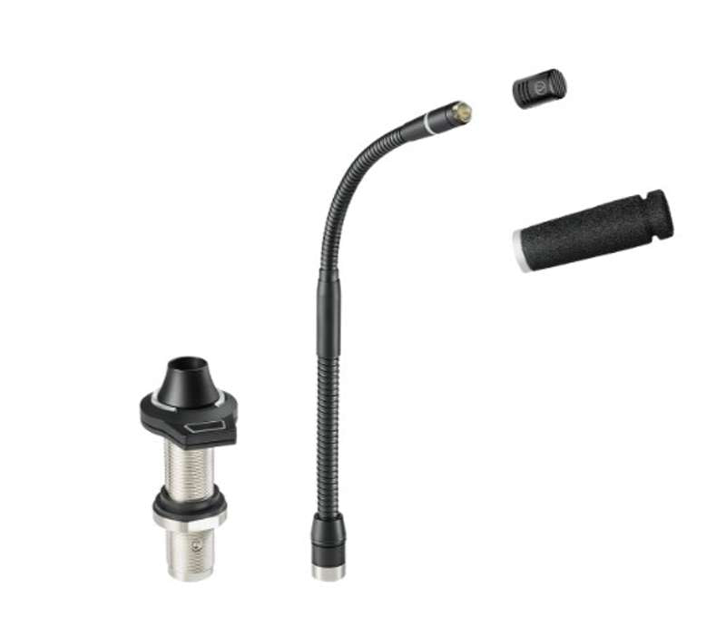 Audio Technica ES925ML12/FM5 MicroLine Condenser Gooseneck Microphone with 5‑Pin Flush‑Mount Power Module, 231 mm (9.08") Gooseneck