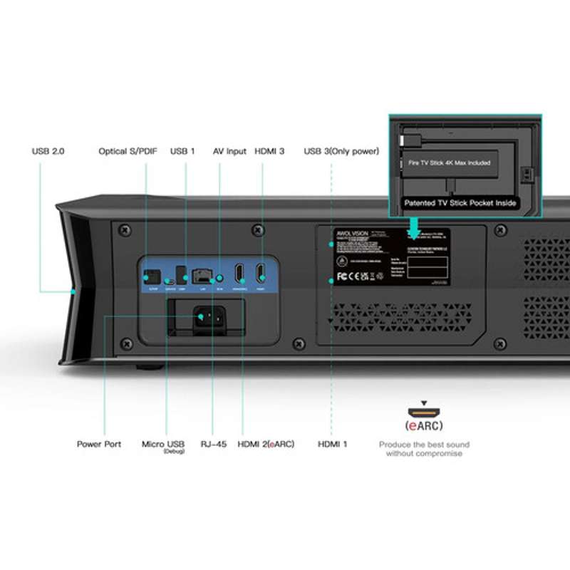 AWOL Vision 4K 3D Triple Laser Projector LTV-3500 Pro