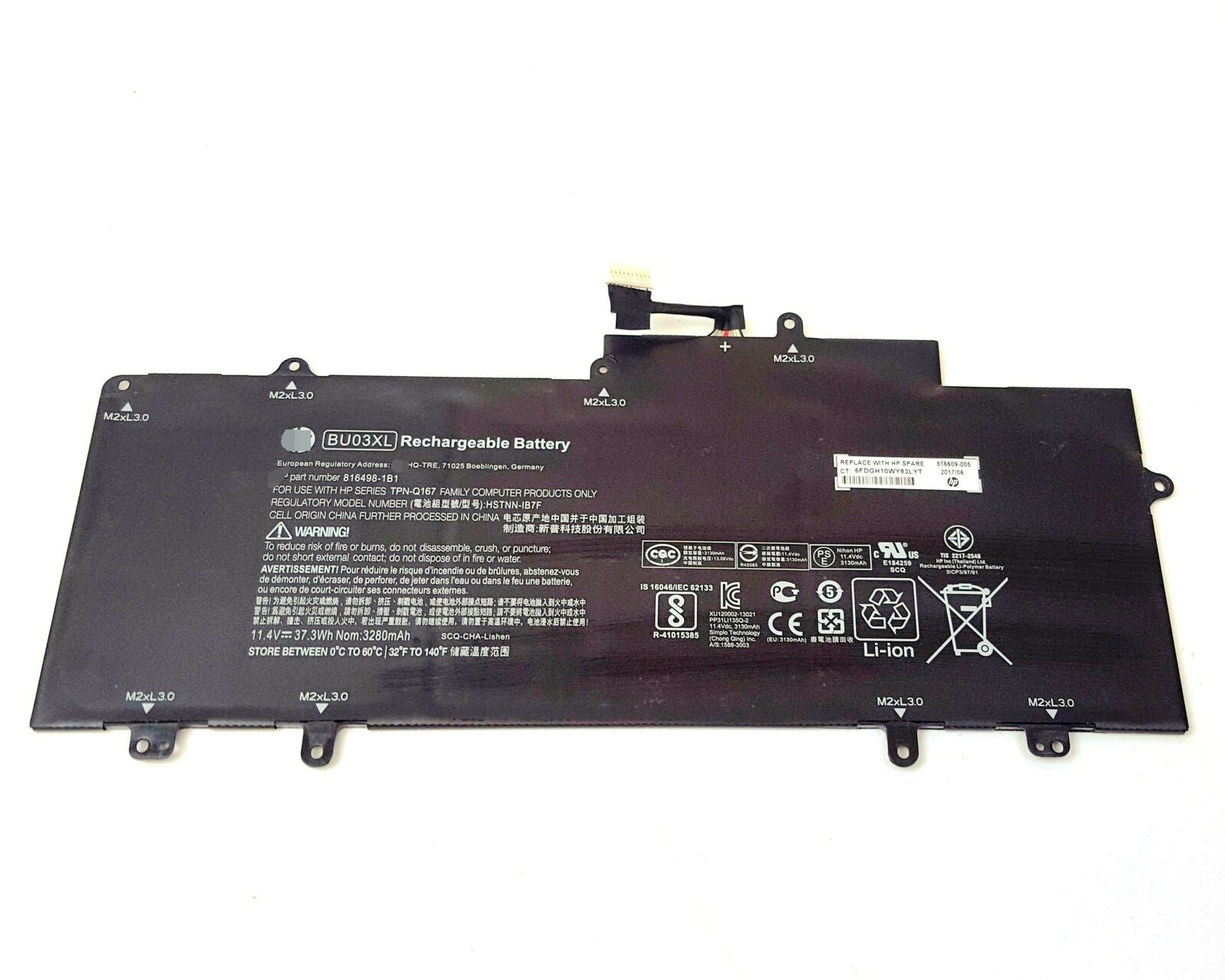 Hp Chromebook 14 G4 BU03XL HSTNN-IB7F 816498-1B1 37.3Wh Battery