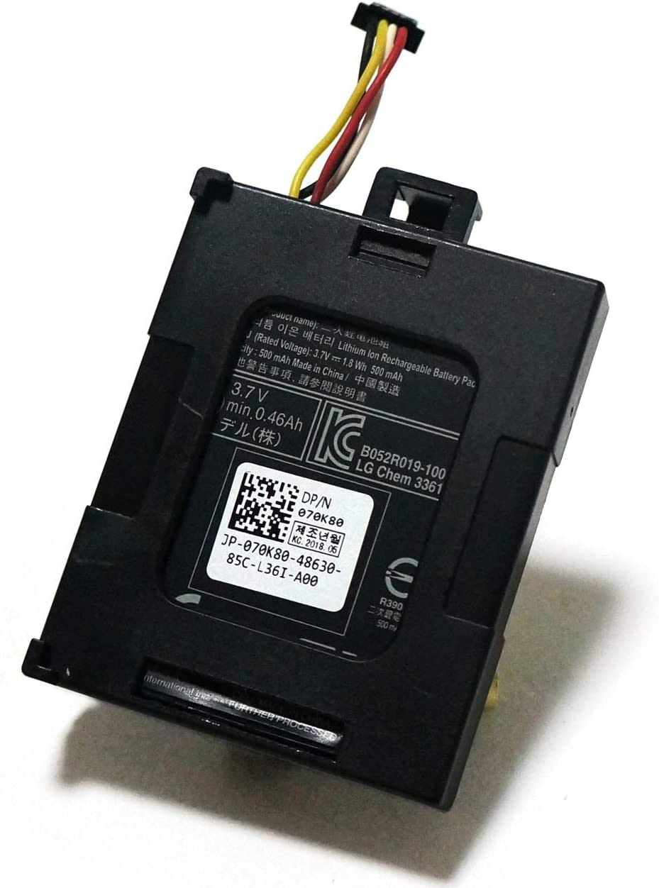 Bateria T40JJ Raid Controller Battery 70K80 H132V for Perc H710 H710P H810 M620 R320 R420 R520 R620 R720 R820 T110 II T420 070K80 0H132V 0T40JJ - 3.6V 1.6Wh/460mAh