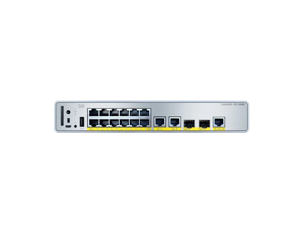 Cisco Catalyst C9200CX-12T-2X2G-E 12-Port Data Switch, 2x10G SFP+ + 2x1G Uplinks, Network Essentials