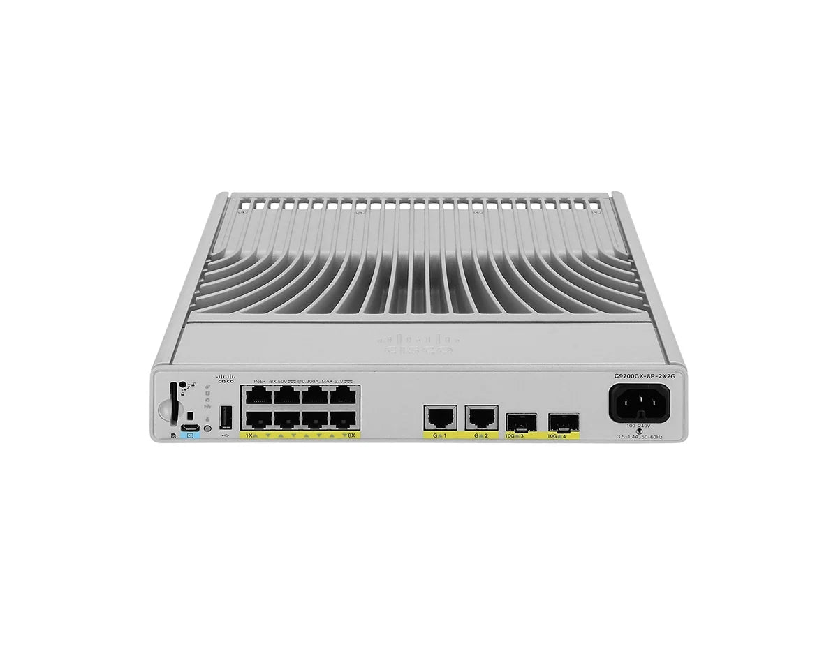 Cisco Catalyst C9200CX-8P-2X2G-E 8-Port PoE+ Compact Switch, 2x 10G + 2x 1G Uplinks, Network Essentials