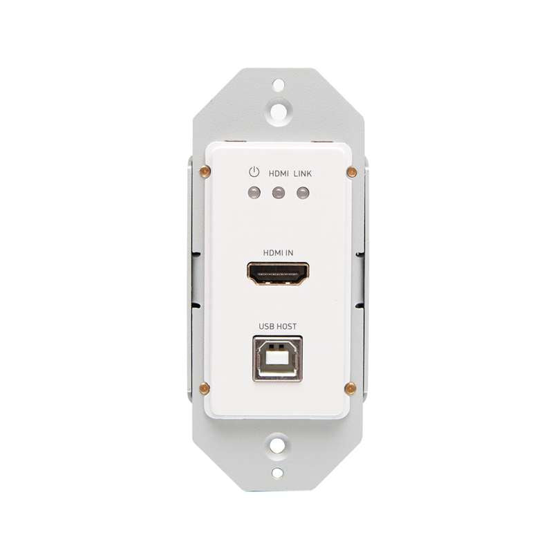 Cables To Go HDMI HDBaseT + USB-B and RS232 over Cat Extender Single Gang Wall Plate Transmitter to Box Receiver - 4K 60Hz