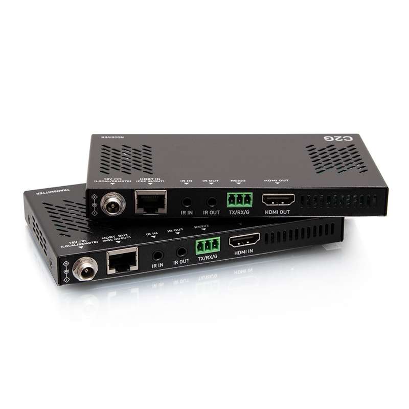 Cables To Go HDMI HDBaseT + RS232 and IR over Cat Extender Box Transmitter to Box Receiver (18Gbps) - 4K 60Hz