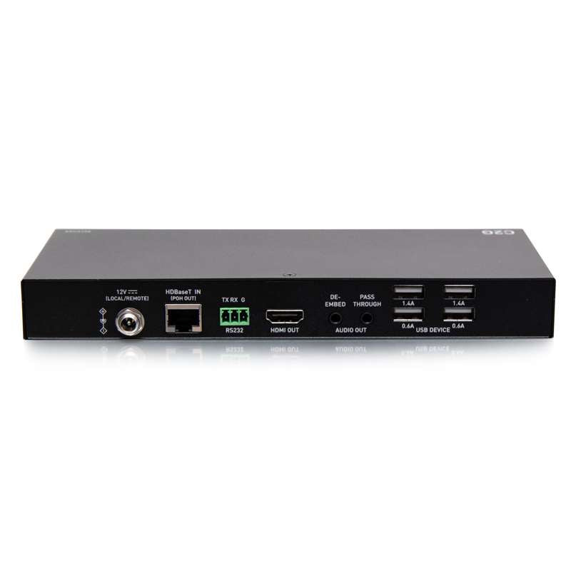Cables To Go HDMI HDBaseT + USB-C, 3.5mm, and USB-B to A over Cat Extender Wall Plate Transmitter to Box Receiver - 4K 60Hz