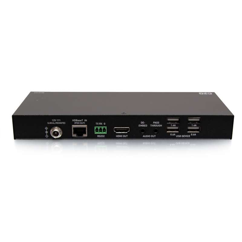 Cables To Go HDMI HDBaseT + 3.5mm, USB-B to A, and RS232 over Cat Extender Box Transmitter to Box Receiver - 4K 60Hz