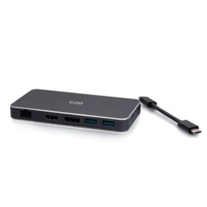 Cables To Go USB-C 7-in-1 Dual Display MST Docking Station with HDMI, DisplayPort, Ethernet, USB, and Power Delivery