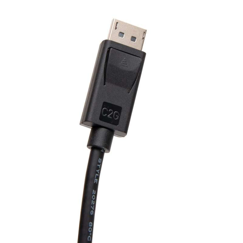 Cables To Go 1ft (0.3m) DisplayPort Cable with Latches 4K 60Hz UHD M/M - Black