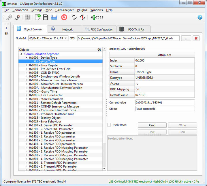 CANopen DeviceExplorer Full Version