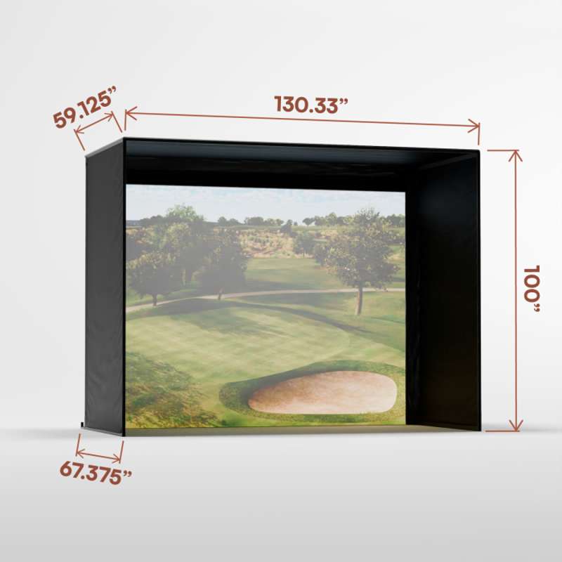 Carl's Place DIY Golf Simulator Enclosure Kit (8′ × 10′5″ × 5′) with High‑Contrast Gray Impact Screen