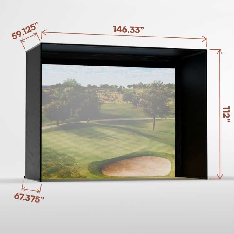 Carl's Place DIY Golf Simulator Enclosure Kit (9′ × 12′ × 5′) with High‑Contrast Gray Impact Screen