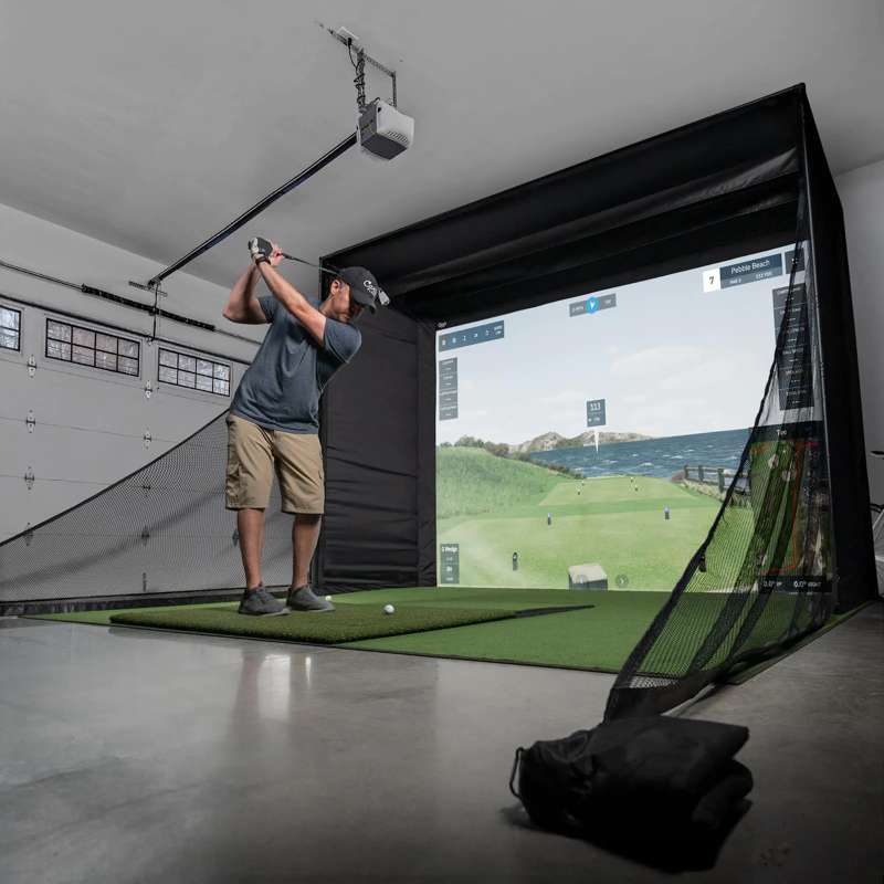 Carl's Place DIY Golf Simulator Enclosure Kit (9′ × 12′ × 5′) with High‑Contrast Gray Impact Screen