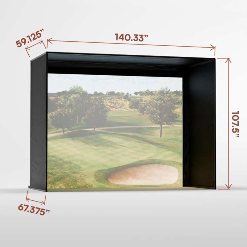 Carl's Place DIY Golf Simulator Enclosure Kit (8′5″ × 11′5″ × 5′) with Preferred Impact Screen