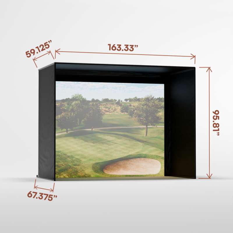 Carl's Place DIY Golf Simulator Enclosure Kit (7′7″ × 13′ × 5′) with Premium Golf Impact Screen