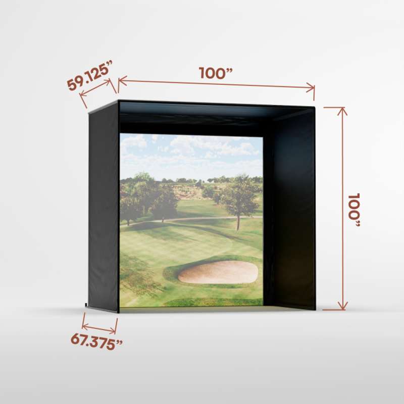 Carl's Place DIY Golf Simulator Enclosure Kit (8′ × 8′ × 5′) with Premium Golf Impact Screen