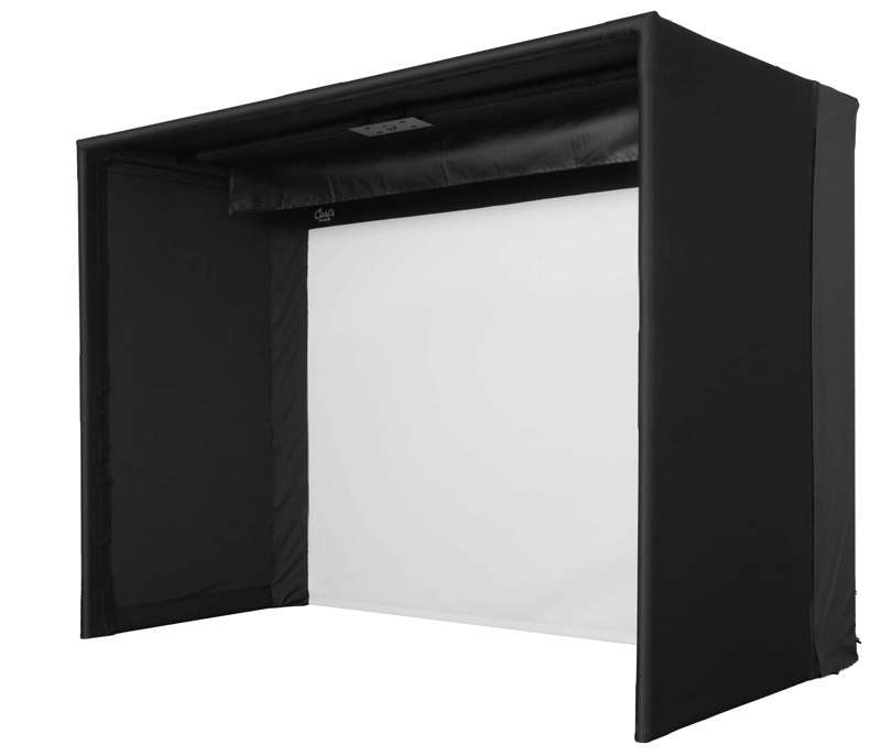 Carl's Place Pro Golf Simulator Enclosure Kit (10' × 15'5" × 8') with High‑Contrast Gray Premium Golf Screen