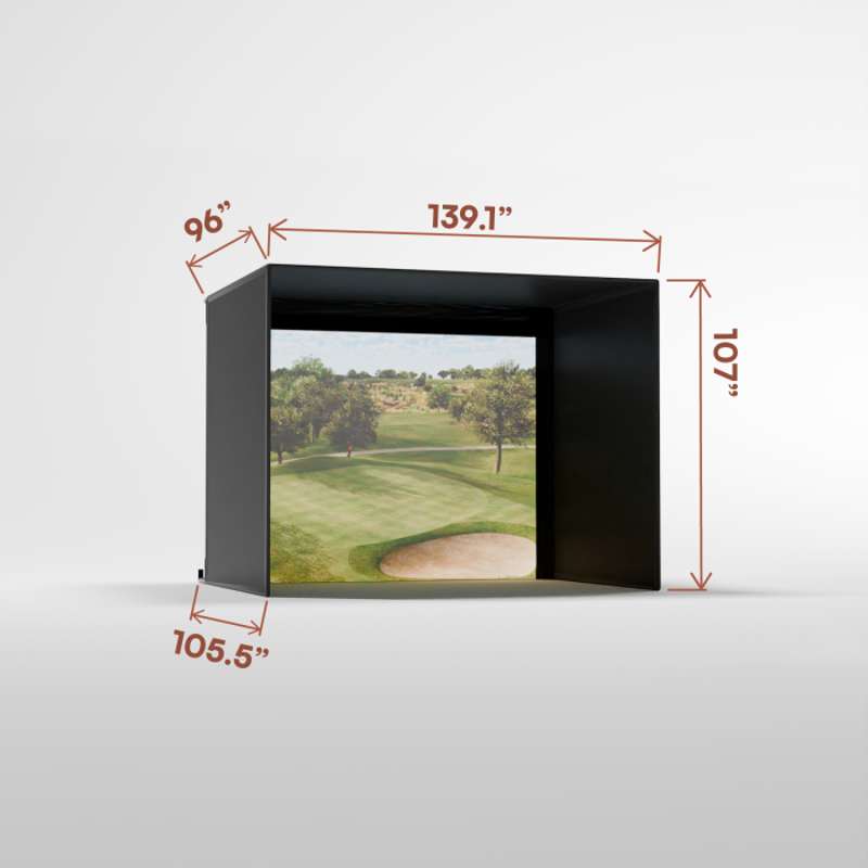 Carl's Place Pro Golf Simulator Enclosure Kit (8'5" × 11' × 8') with High‑Contrast Gray Premium Golf Screen