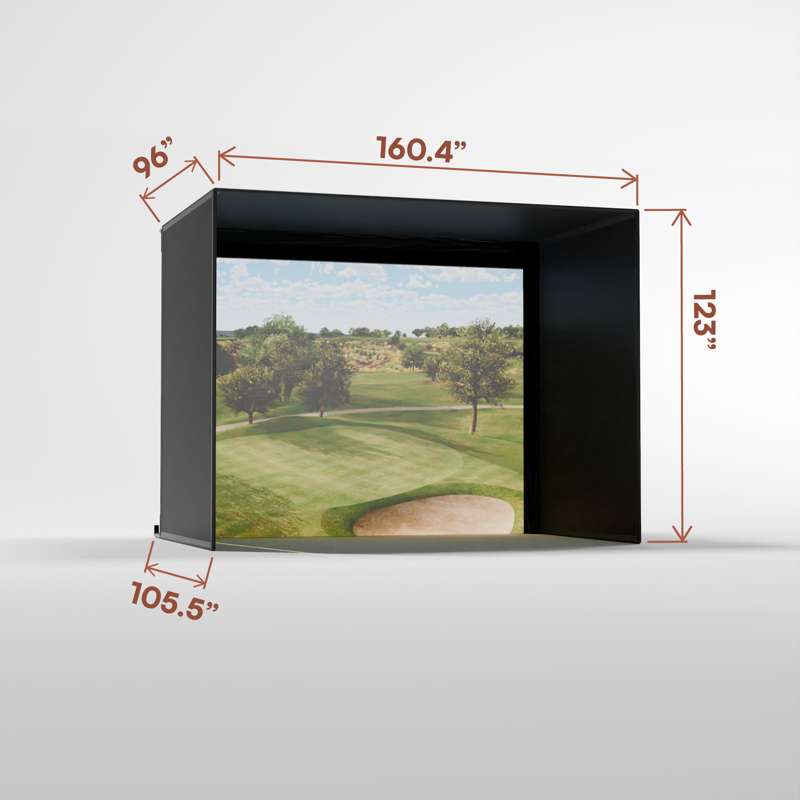 Carl's Place Pro Golf Simulator Enclosure Kit (10' × 13' × 8') with Premium Impact Golf Screen