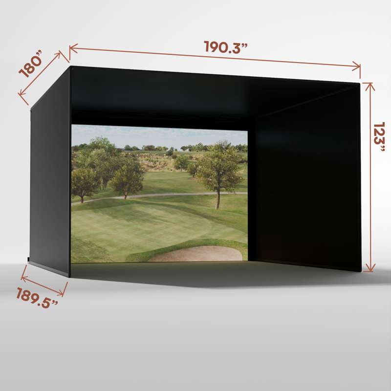 Carl's Place Pro Golf Simulator Enclosure Kit (10' × 15'5" × 15') with Premium Impact Golf Screen