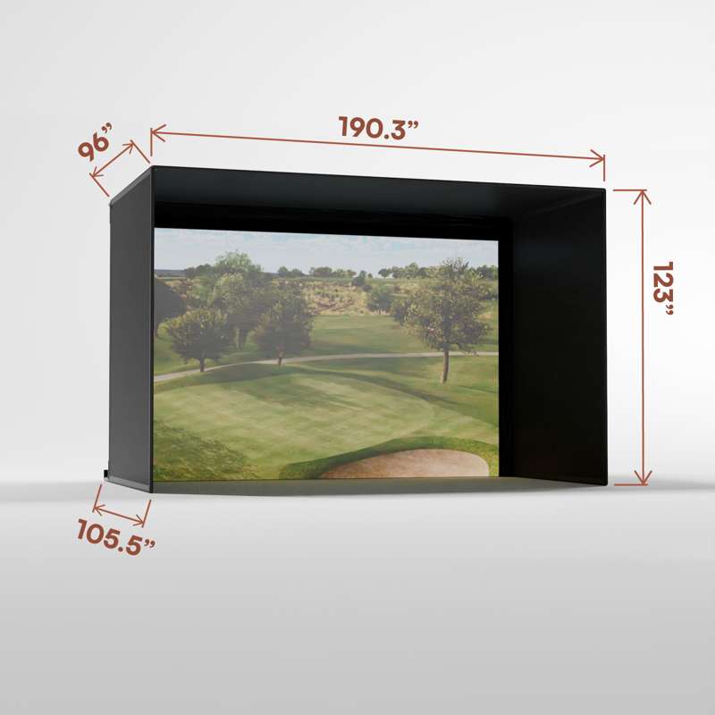 Carl's Place Pro Golf Simulator Enclosure Kit (10' × 15'5" × 8') with Premium Impact Golf Screen