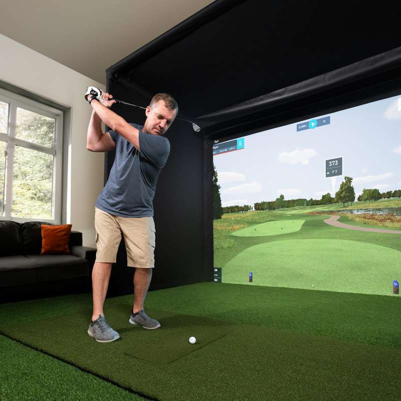 Carl's Place Pro Golf Simulator Enclosure Kit (10' × 15'5" × 8') with Premium Impact Golf Screen