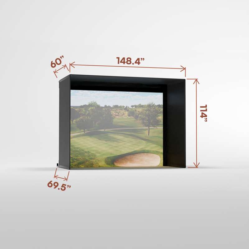 Carl's Place Pro Golf Simulator Enclosure Kit (9' × 12' × 5') with Premium Impact Golf Screen