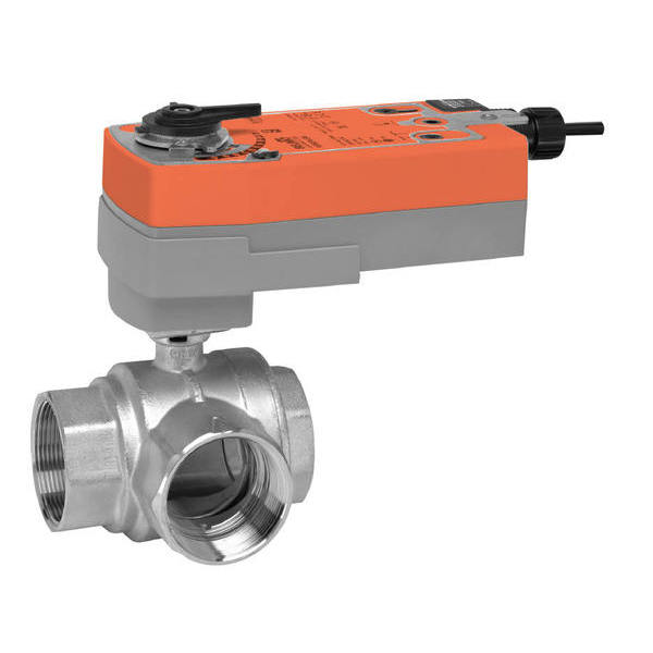 B349+AFRB24-SR | Belimo Three Way Characterized Control Valve With Spring Return Actuator 24V