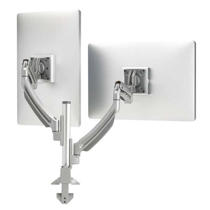 Chief Kontour K1C Dynamic Dual Monitor Arm Desk Mount - For 10-30 Inch Monitors - TAA Compliant - Silver