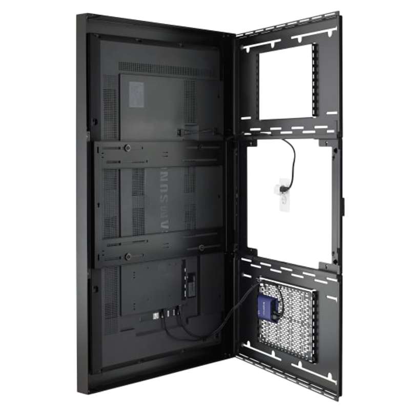 Chief Impact On-Wall Kiosk with Protective Glass - Portrait 75 Inch Black