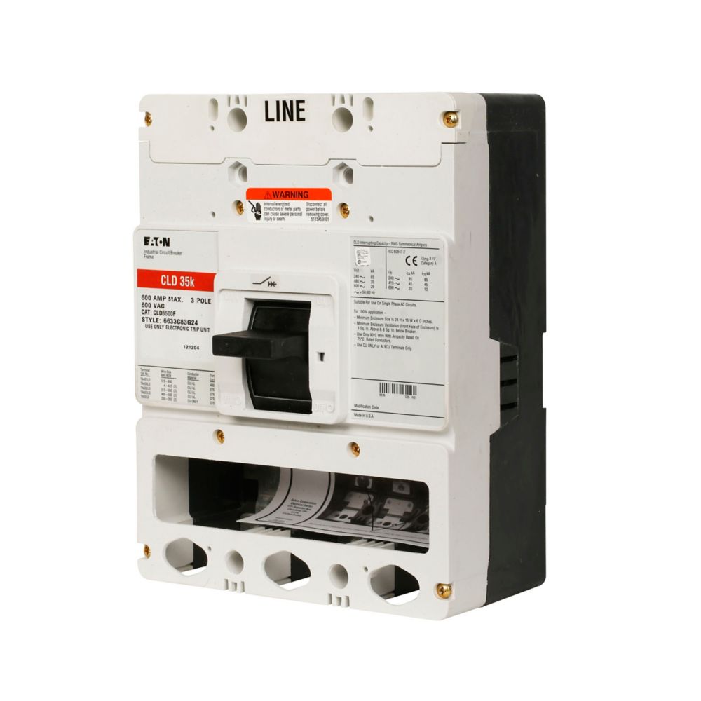 Eaton CHLD3600F Series C 600A 3-Pole Molded Case Circuit Breaker Frame Only