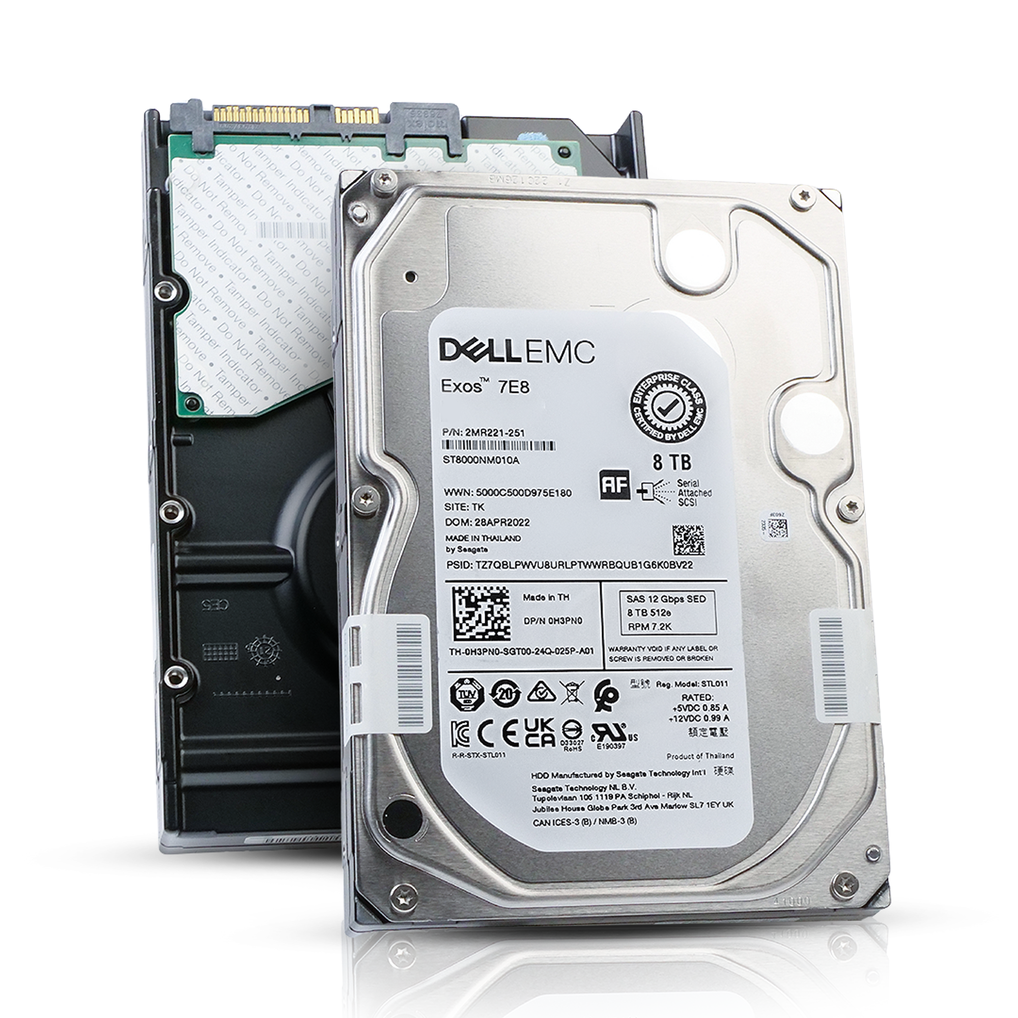 SAMPLE ONLY - Dell/Seagate Exos 7E8 ST8000NM010A 8TB 7.2K RPM SAS 12Gb/s 512e 256MB 3.5in HDD