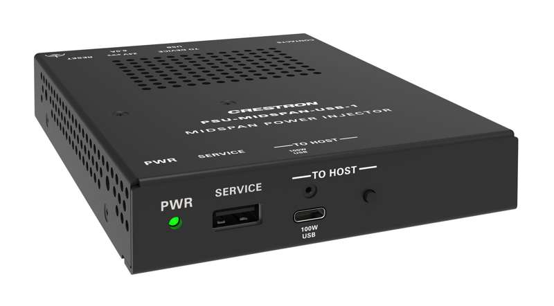 Crestron Single Channel Midspan USB Power Injector with Cables